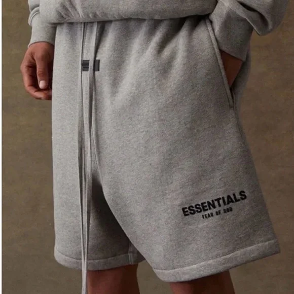 NWT [Fear of God] Essentials Dark Oatmeal Gray Casual Sweat Shorts Men's L - Picture 2 of 13